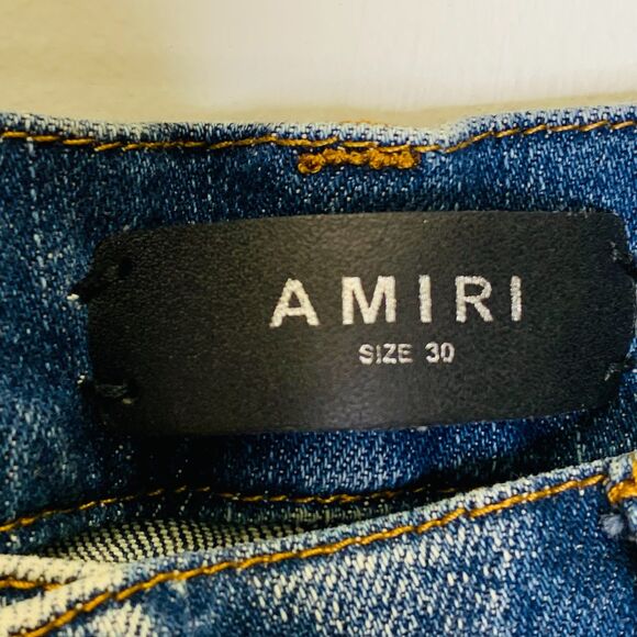 Amiri Mens Skinny‎ Jeans Distressed Paint Scatter 30x32 - Picture 12 of 15